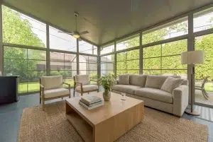 3-season vinyl sunroom for fall family gatherings in New Brunswick.