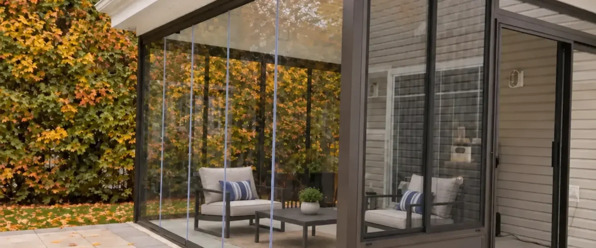 Enjoy a more comfortable balcony this fall with Novasun Horizon, designed to add protection from cooler weather.